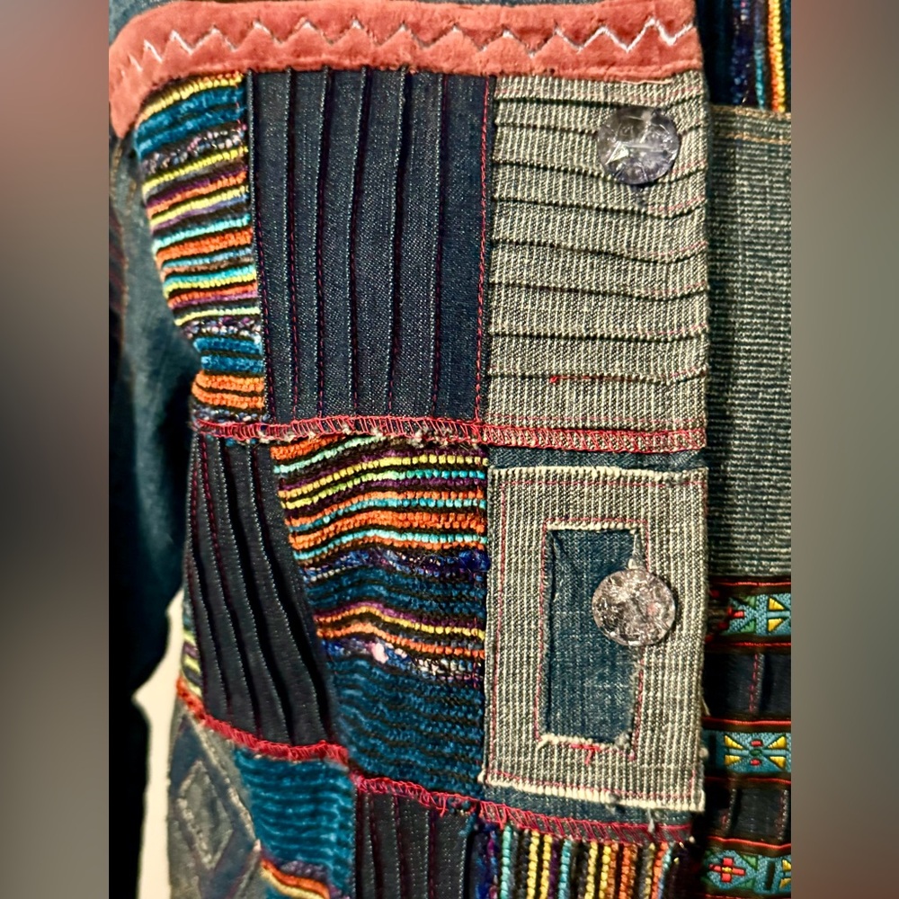 Parsley & Sage Button-Up Boho Jean Jacket - image 3